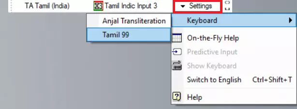 Activate Tamil Indic Keyboard Windows 11