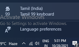 Tamil99 keyboard windows 10