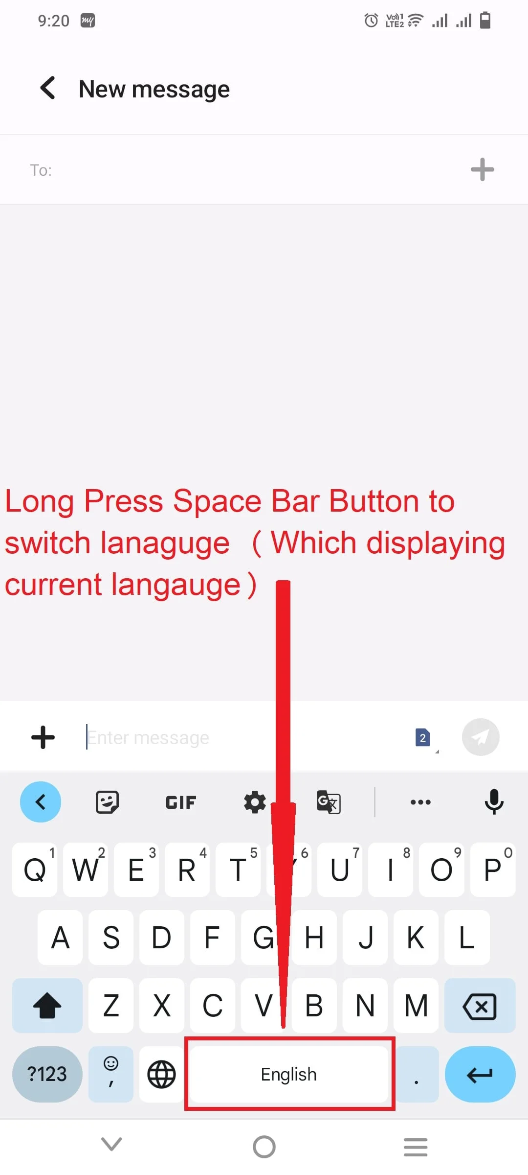 setup language in mobile gboard app