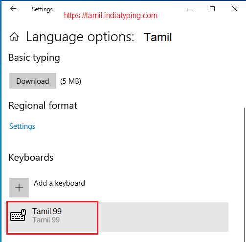tamil inscript keyboard Windows 10